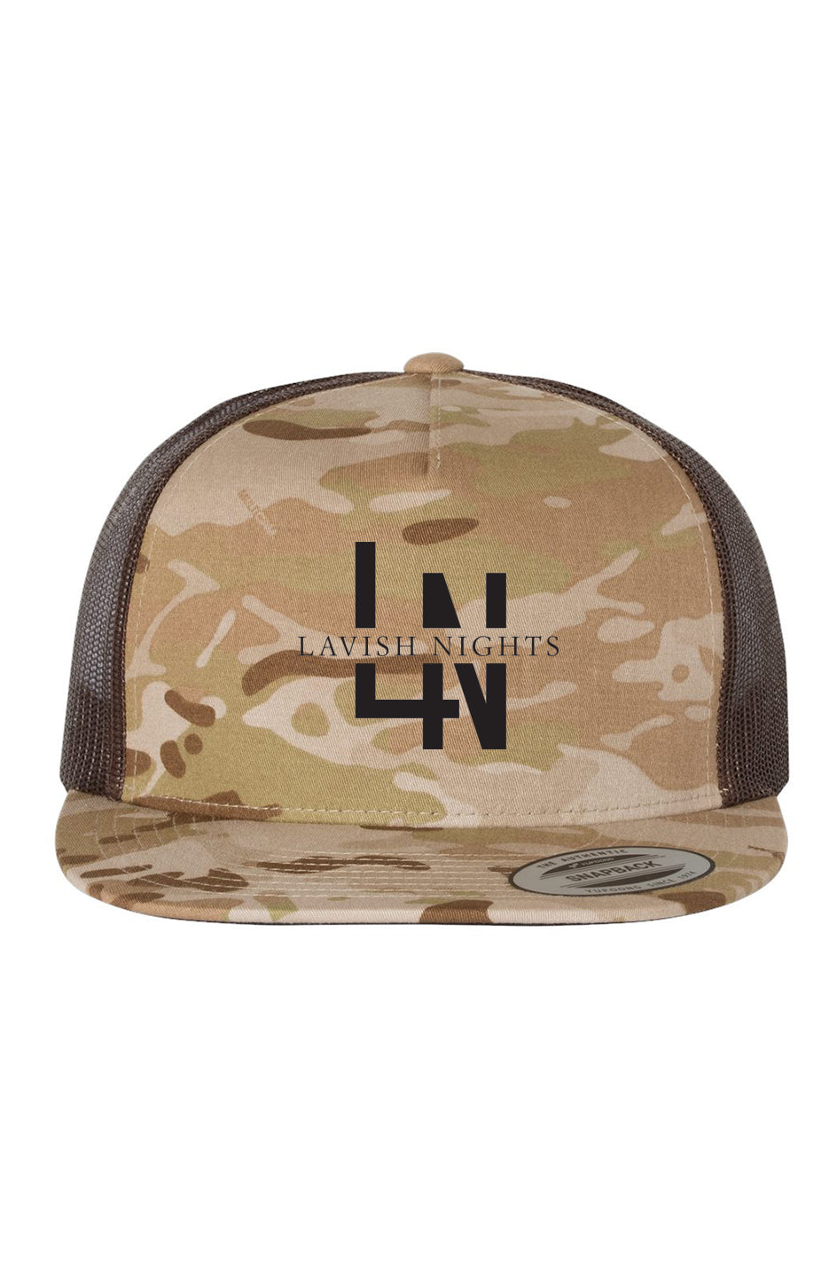 Brown Lavish Nights Camo Trucker Hat