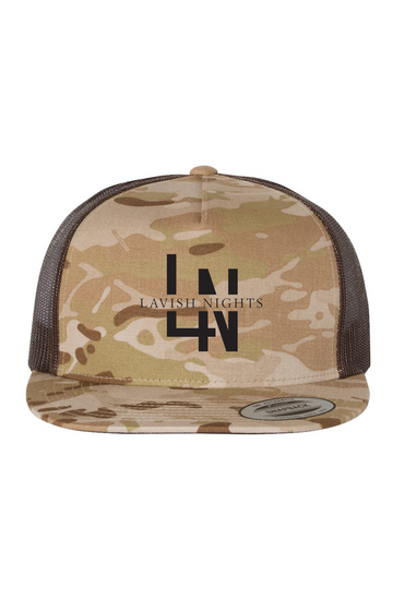  Brown Lavish Nights Camo Trucker Hat