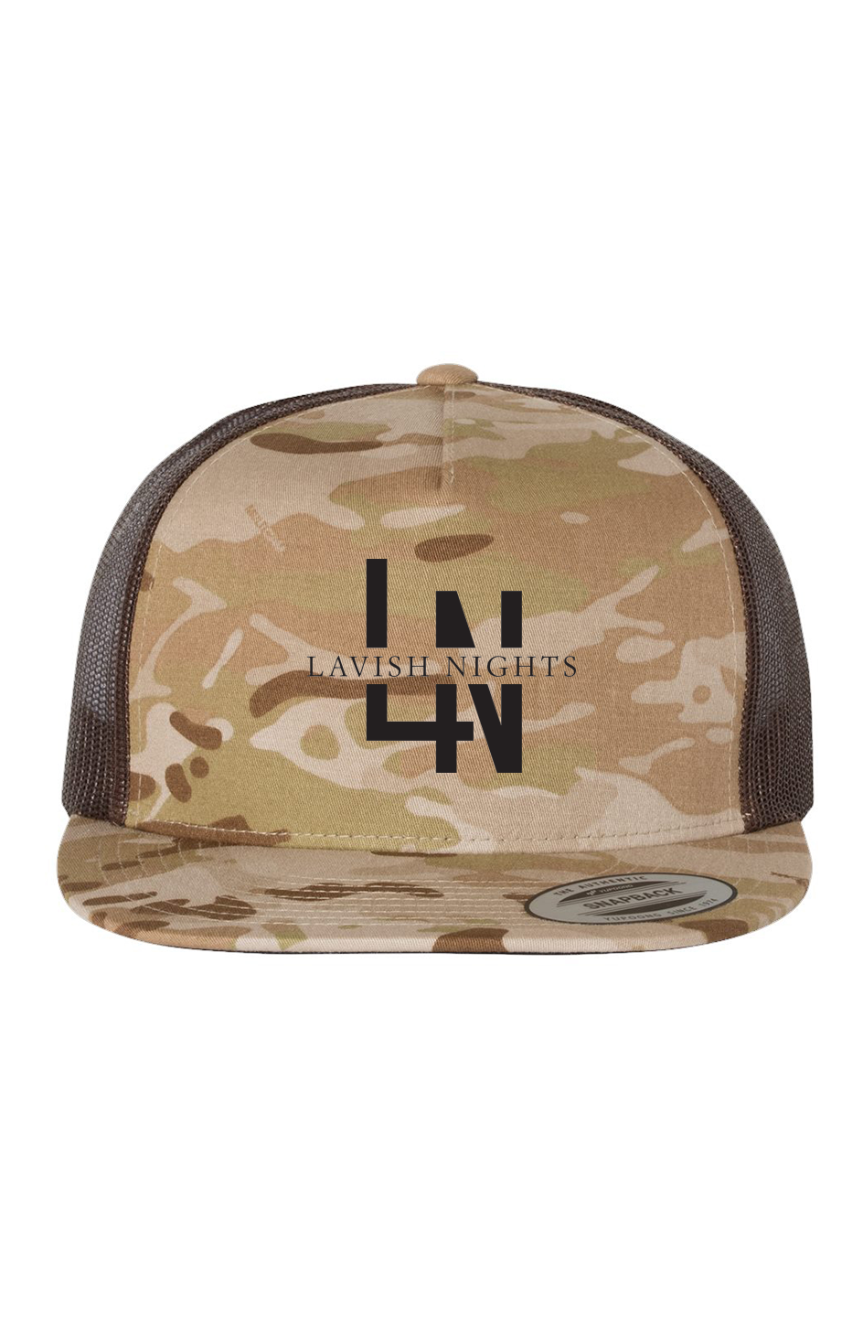  Brown Lavish Nights Camo Trucker Hat
